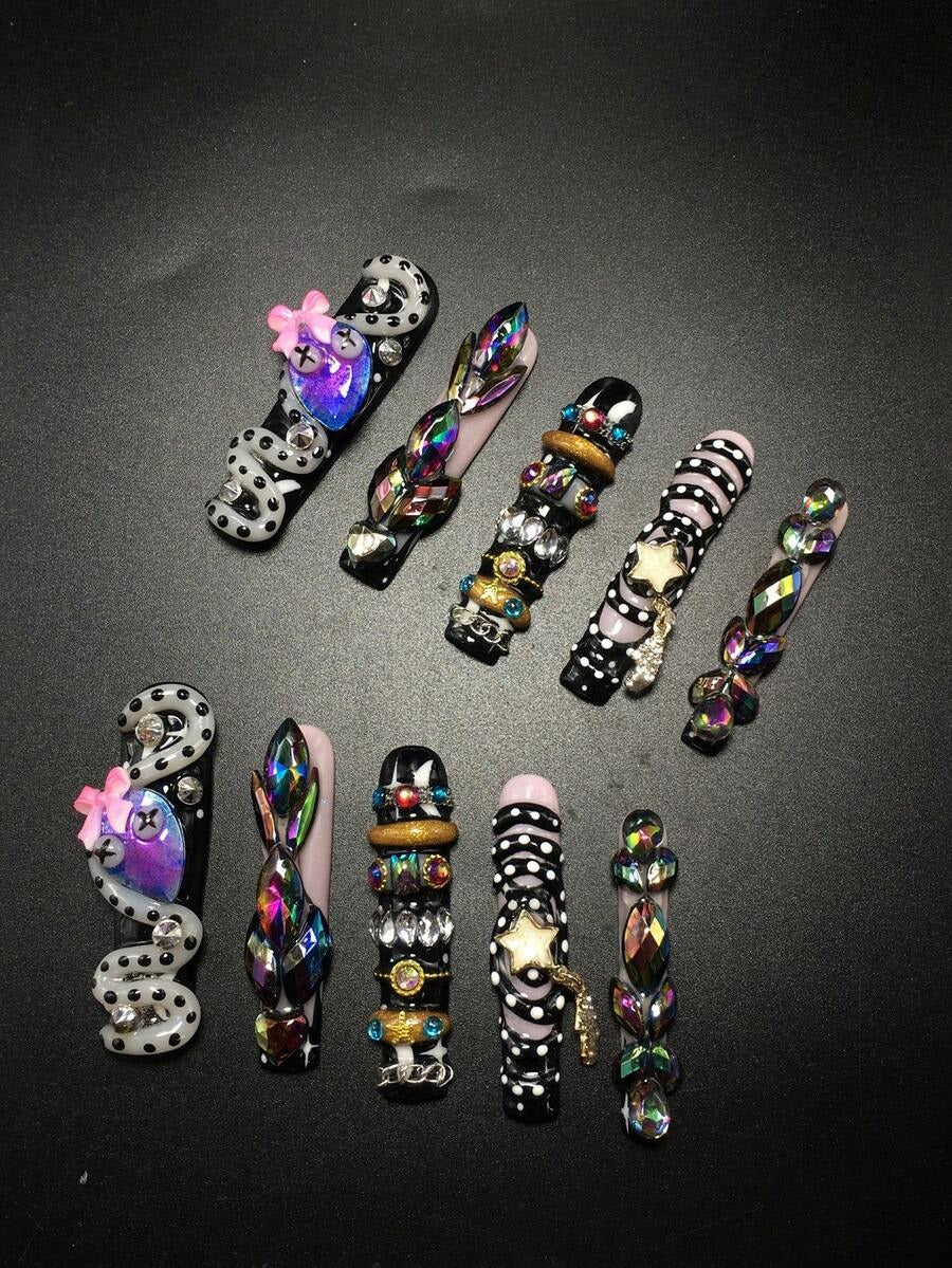 Serpent Siren press-on nails full set