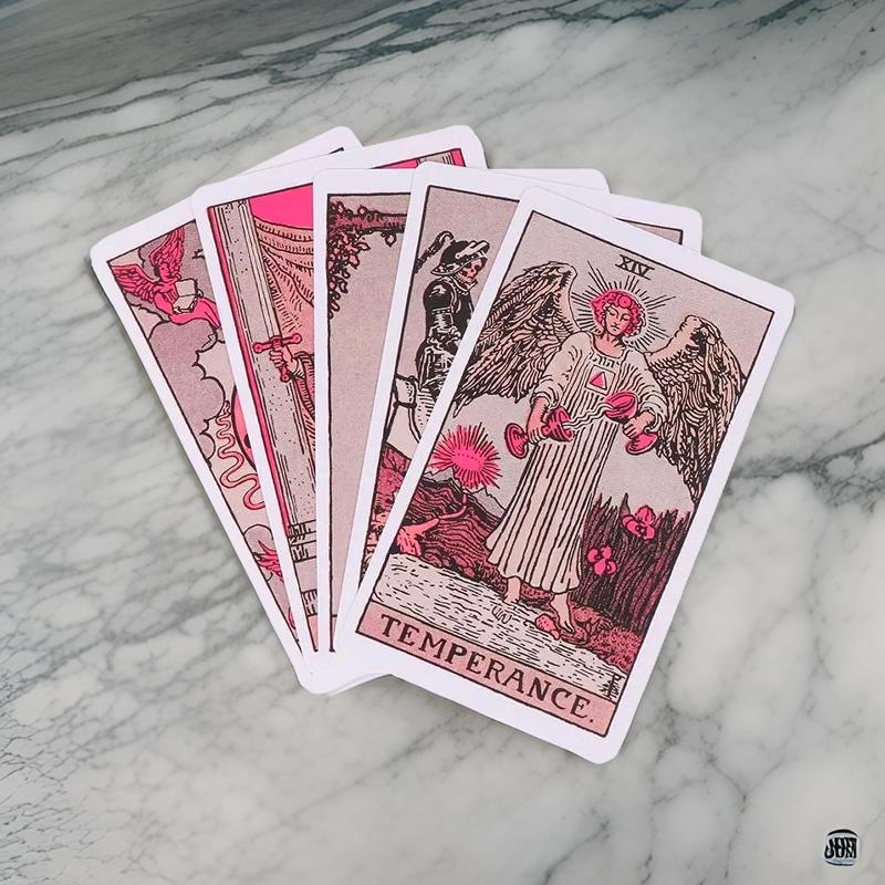 Pink Rider Waite Tarot Cards Deck for Beginners