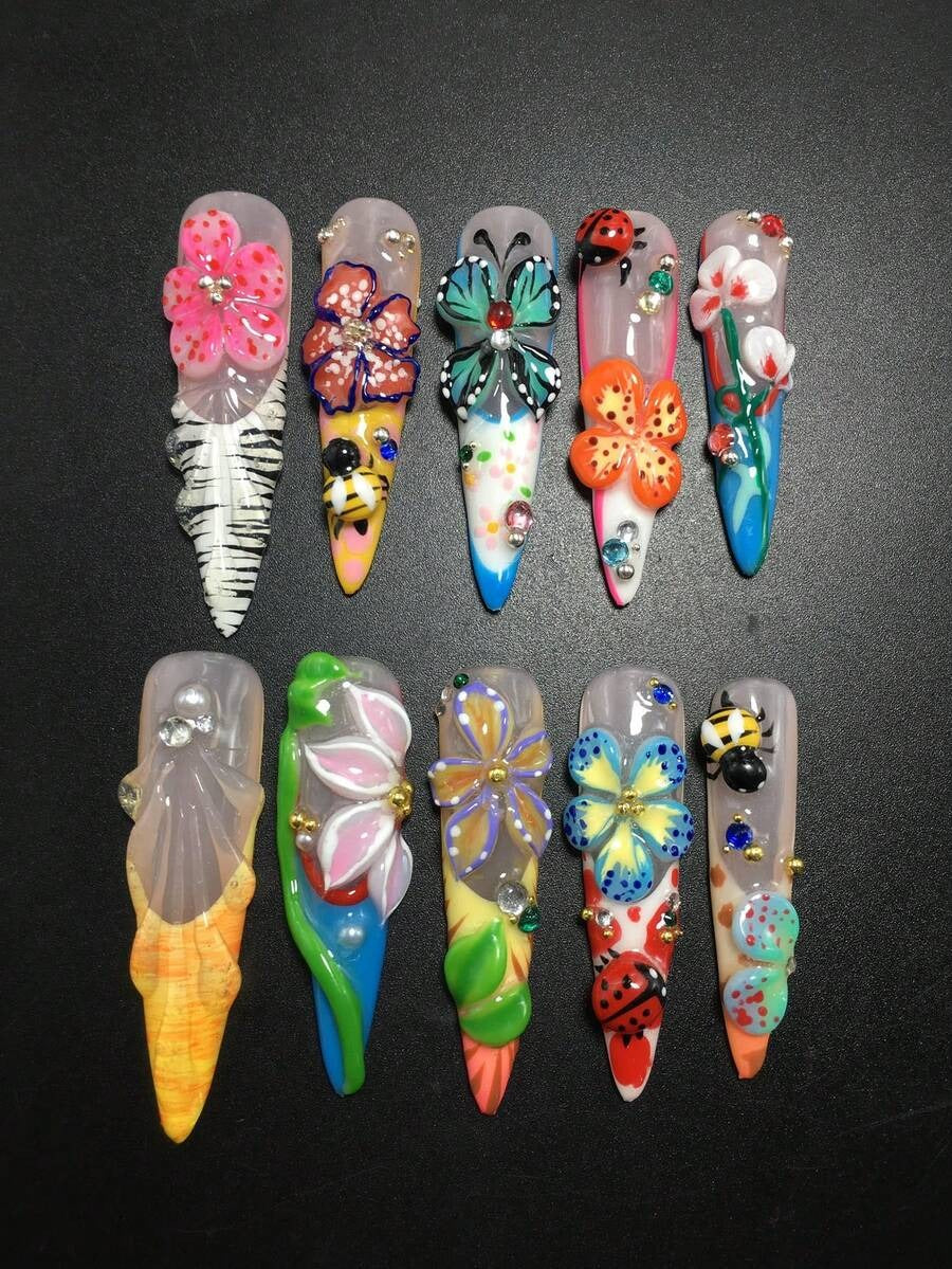 Garden Party press-on nails full set