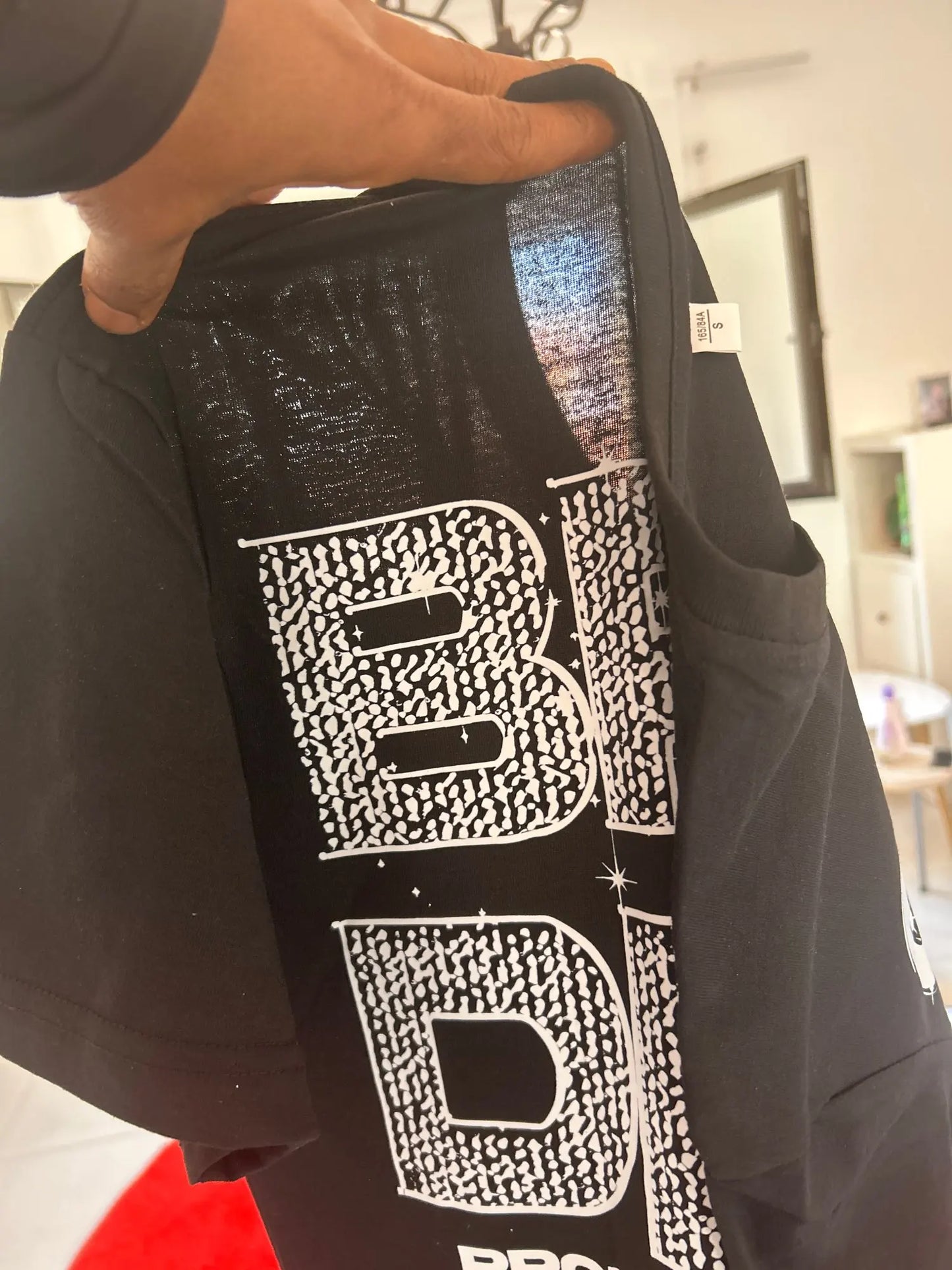 Block letter back graphic detail