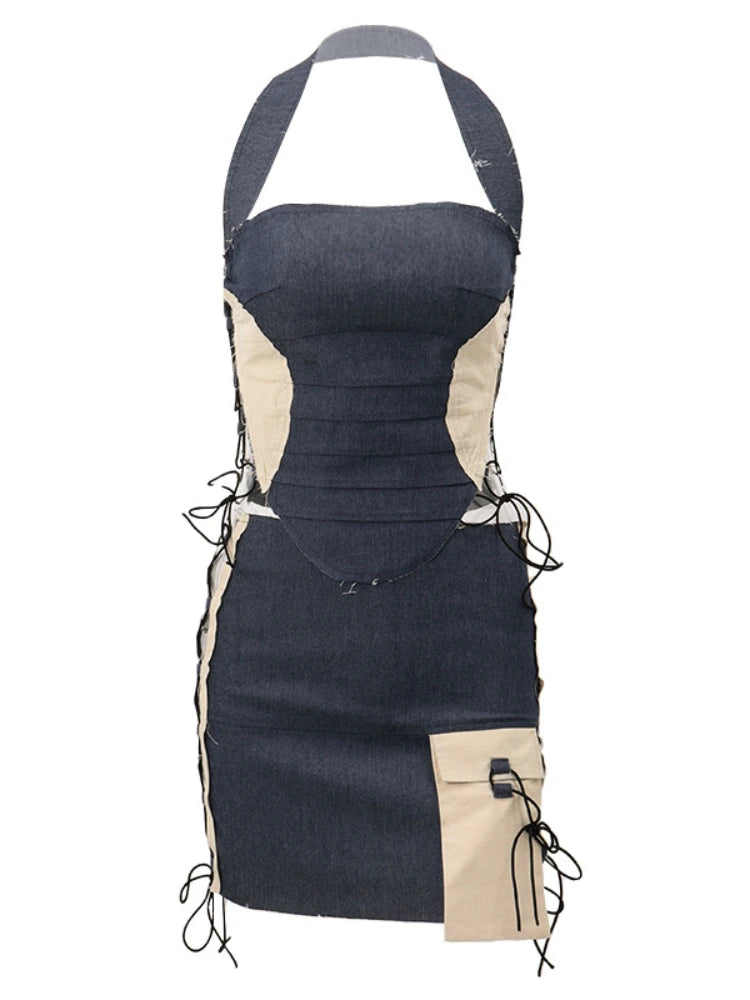 Detail of the utility pocket and raw canvas splice panels