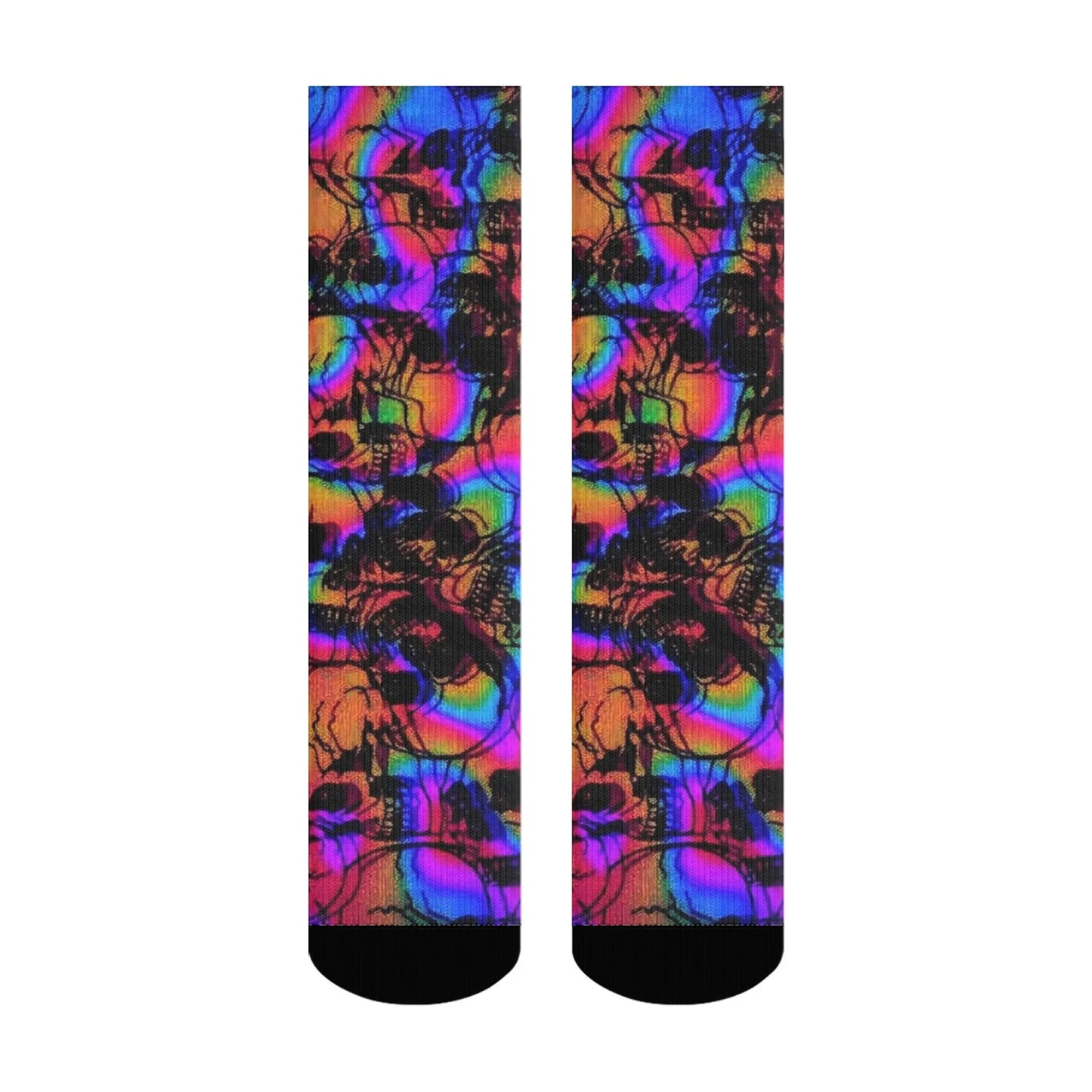 Skull print socks flat lay
