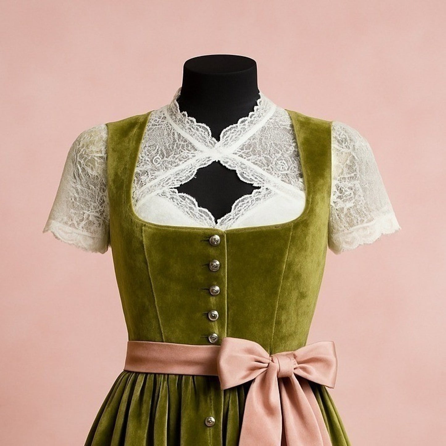 White Lace Keyhole Dirndl Blouse Gisela