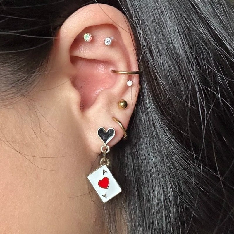 Playing Card Dangle Earrings