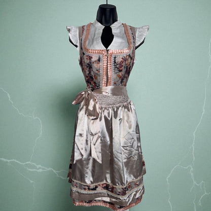 Pink Mauve Floral Dirndl Dress Petra