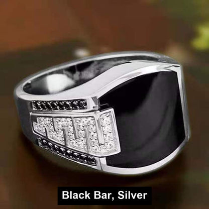Black Bar Silver antiqued filigree signet ring