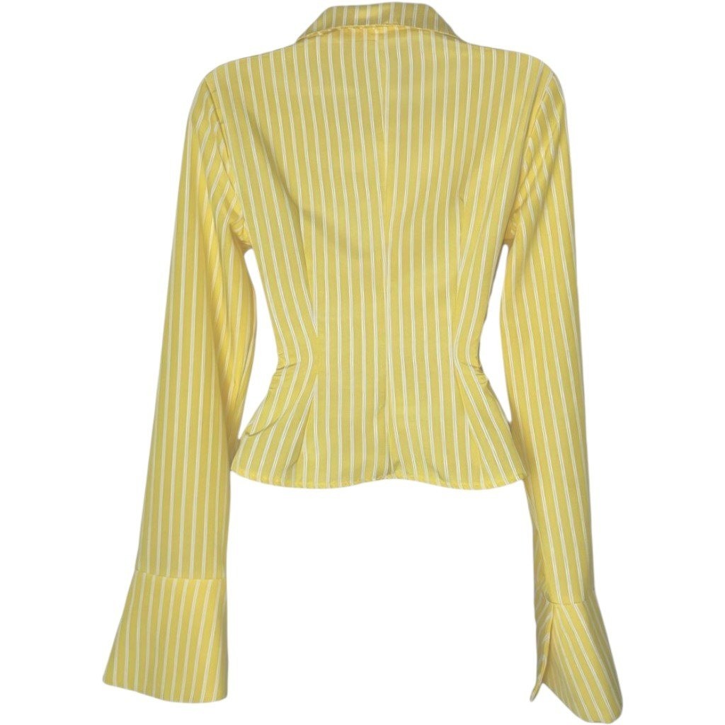 Marigold Flare Sleeve Open-Front Blouse