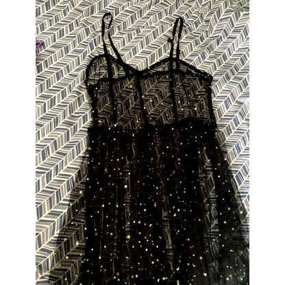 galaxy mesh dress Black Mesh Galaxy Dress – Molliwater