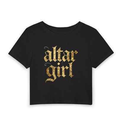 altar girl Baby Tee - Y2K Graphic Fitted Top