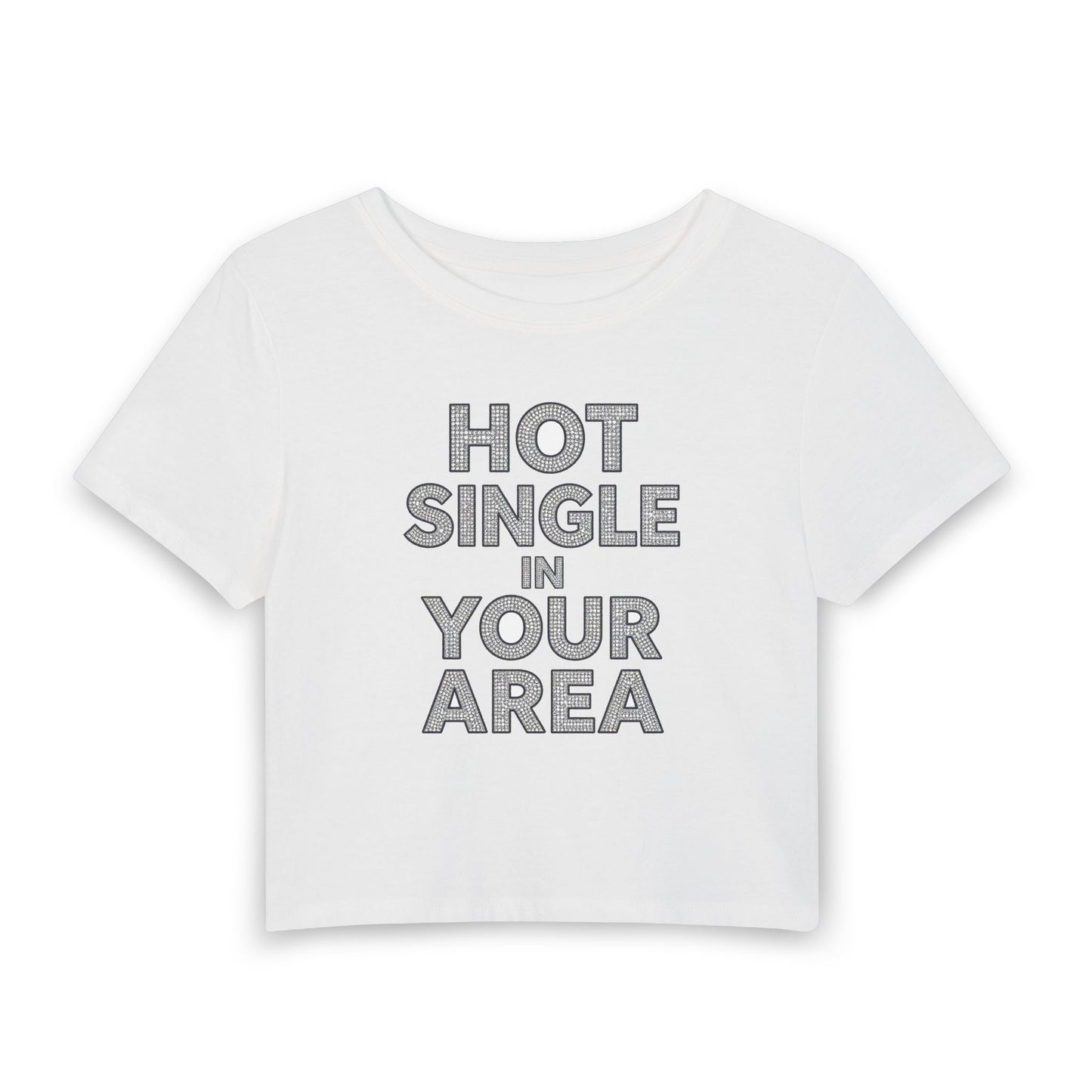 HOT SINGLE IN YOUR AREA Baby Tee - Y2K Graphic Fitted Top