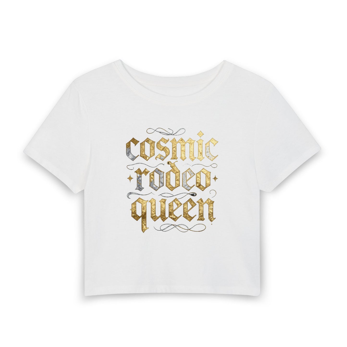 cosmic rodeo queen Baby Tee - Y2K Graphic Fitted Top