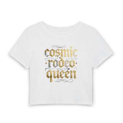 cosmic rodeo queen Baby Tee - Y2K Graphic Fitted Top