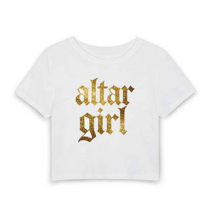 altar girl Baby Tee - Y2K Graphic Fitted Top