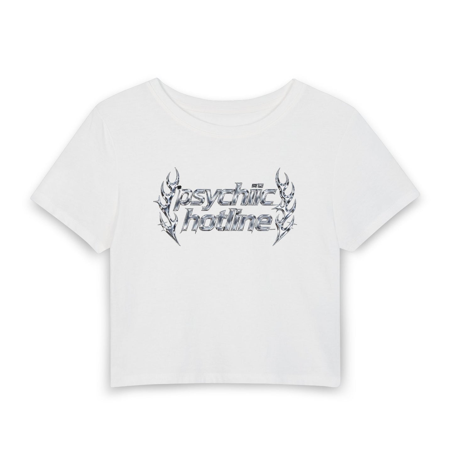 psychic hotline Baby Tee - Y2K Graphic Fitted Top