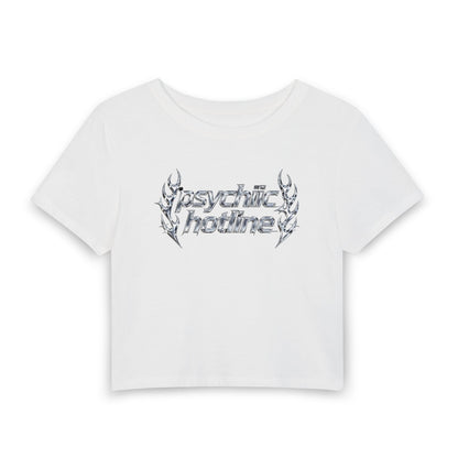 psychic hotline Baby Tee - Y2K Graphic Fitted Top