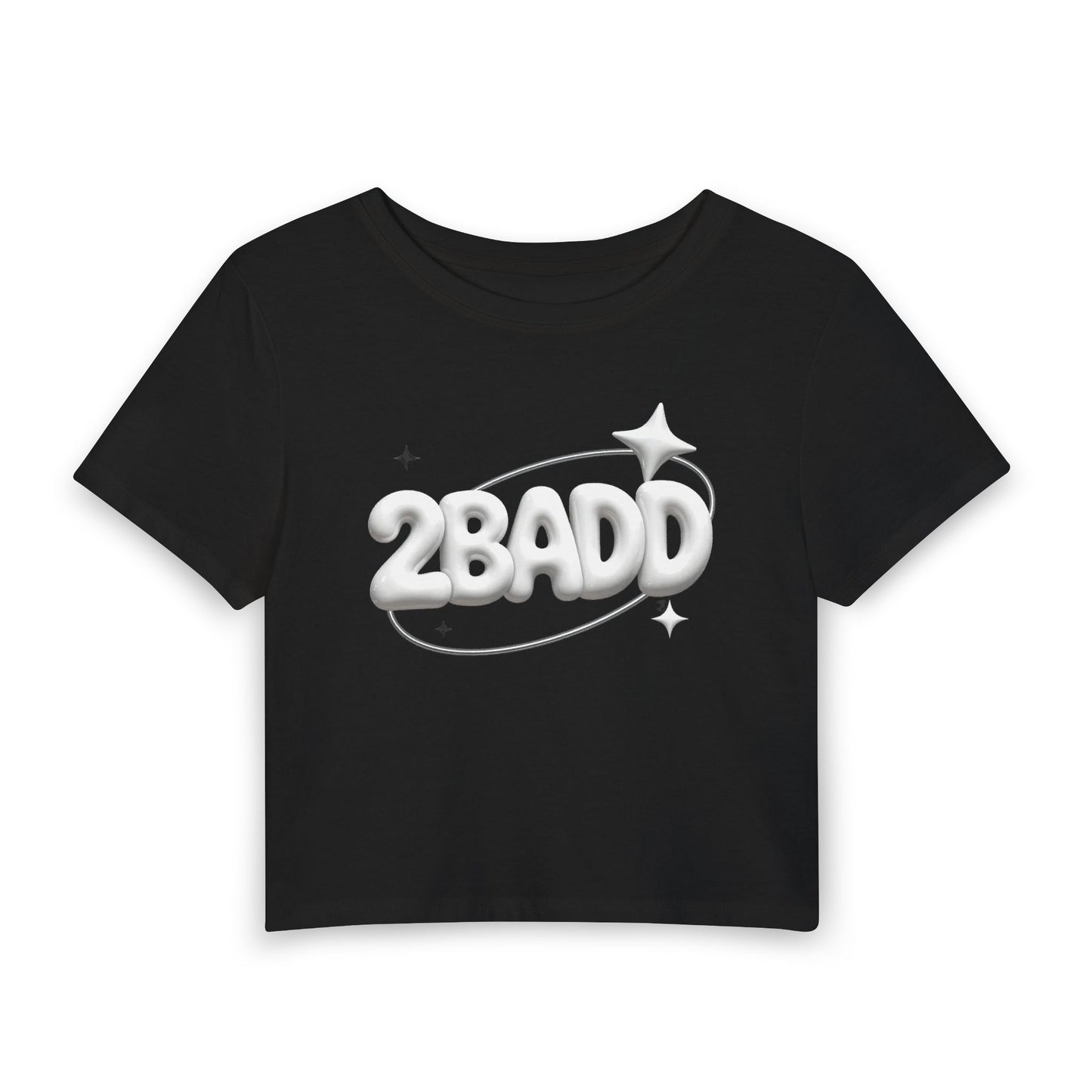 2BADD Baby Tee - Y2K Graphic Fitted Top