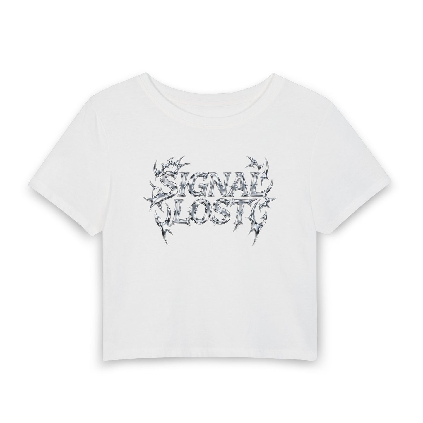 SIGNAL LOST Baby Tee - Y2K Graphic Fitted Top