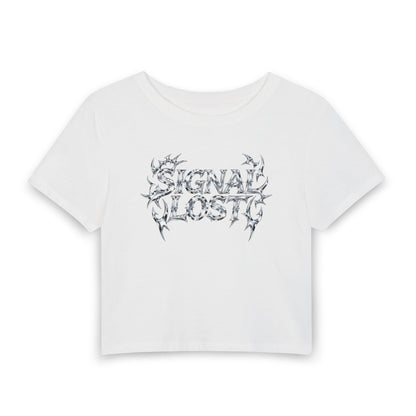 SIGNAL LOST Baby Tee - Y2K Graphic Fitted Top