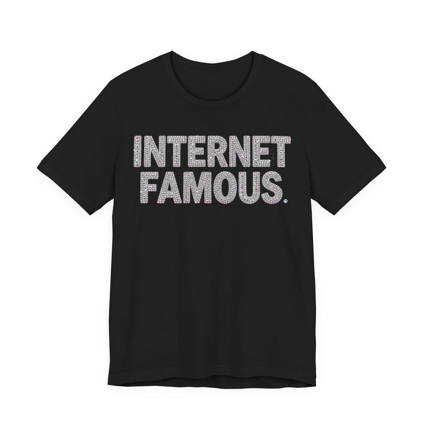 INTERNET FAMOUS Rhinestone Tee - Y2K Graphic Classic Cotton Top