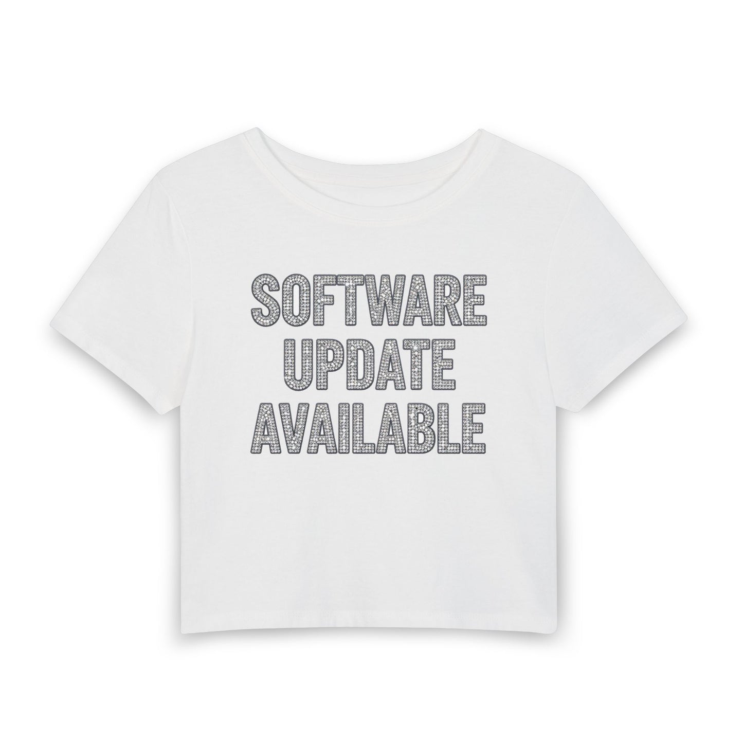 SOFTWARE UPDATE AVAILABLE Baby Tee - Y2K Graphic Fitted Top