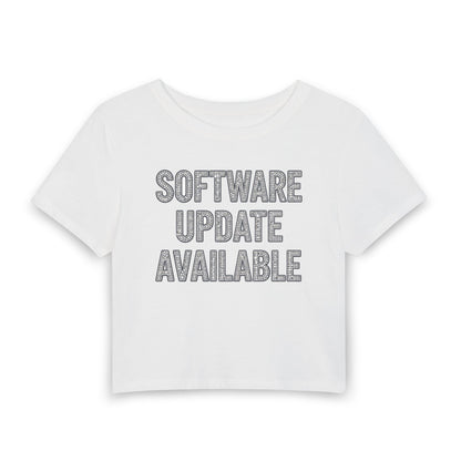 SOFTWARE UPDATE AVAILABLE Baby Tee - Y2K Graphic Fitted Top
