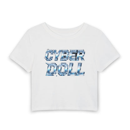 CYBER DOLL Baby Tee - Y2K Graphic Fitted Top