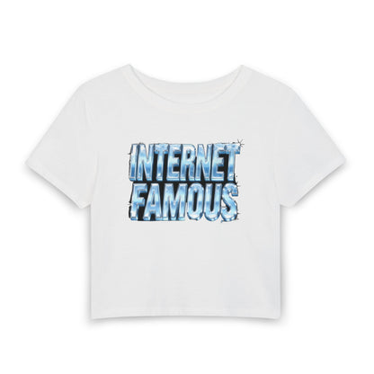 INTERNET FAMOUS Ice Chrome Baby Tee - Y2K Graphic Fitted Top