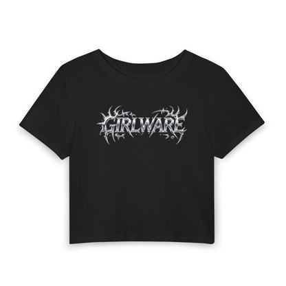 GIRLWARE Tribal Chrome Baby Tee - Y2K Graphic Fitted Top