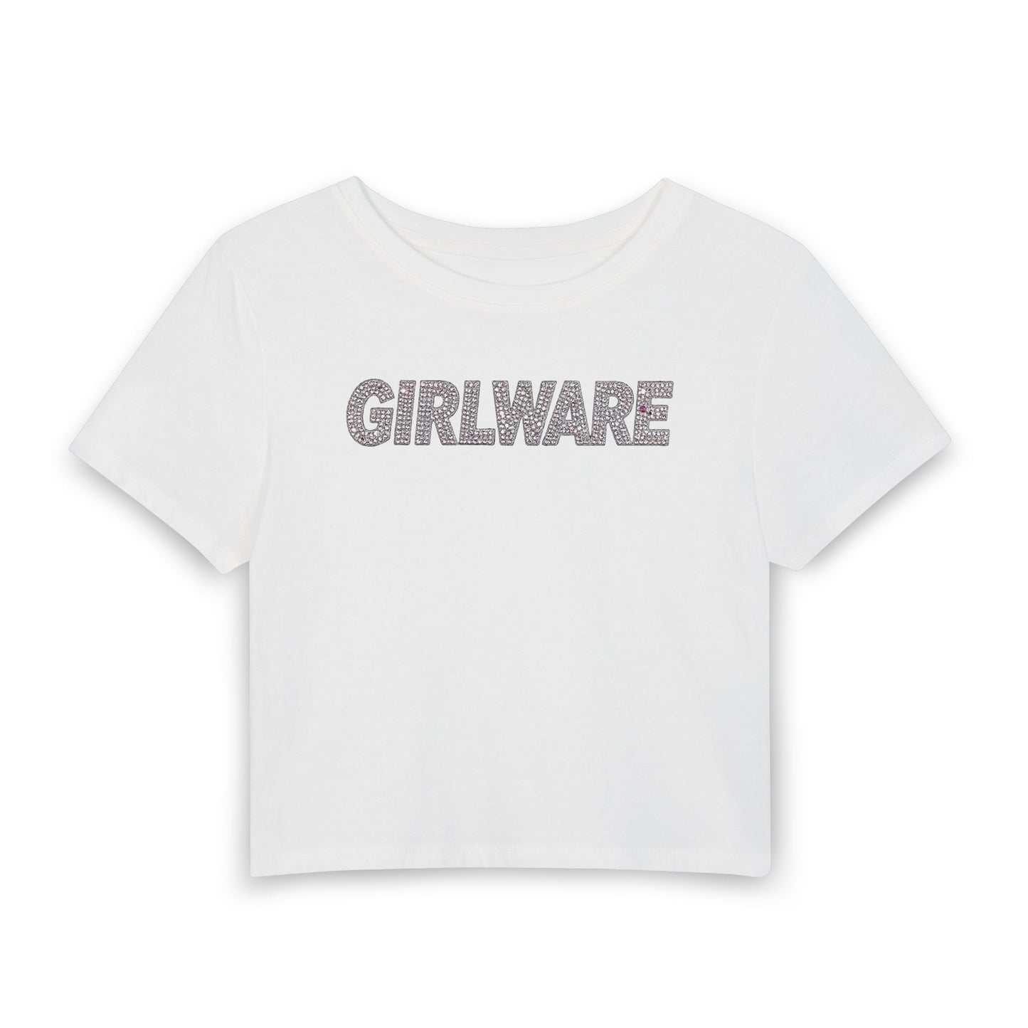 GIRLWARE Rhinestone Baby Tee - Y2K Graphic Fitted Top