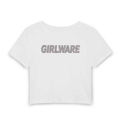 GIRLWARE Rhinestone Baby Tee - Y2K Graphic Fitted Top