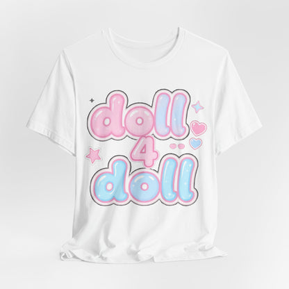 doll 4 doll Anime Sticker Tee - Y2K Graphic Classic Cotton Top