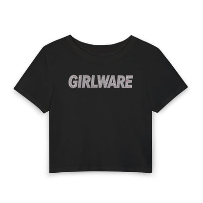 GIRLWARE Rhinestone Baby Tee - Y2K Graphic Fitted Top