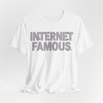 INTERNET FAMOUS Rhinestone Tee - Y2K Graphic Classic Cotton Top