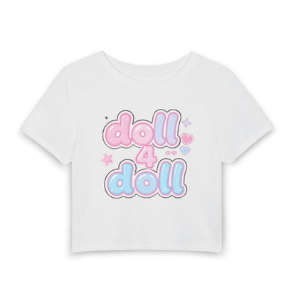 doll 4 doll Anime Sticker Baby Tee - Y2K Graphic Fitted Top