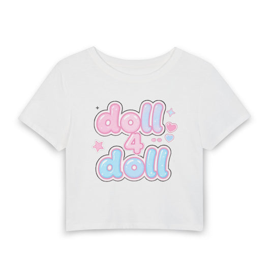 doll 4 doll Anime Sticker Baby Tee - Y2K Graphic Fitted Top