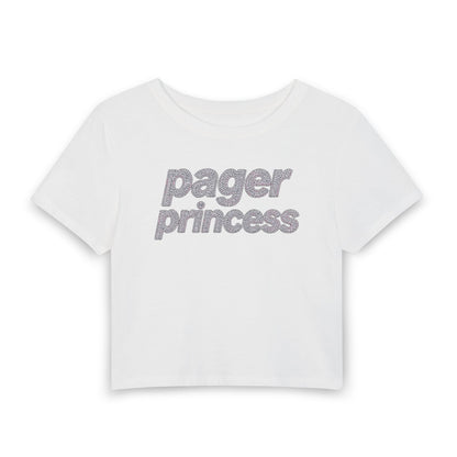 pager princess Baby Tee - Y2K Graphic Fitted Top
