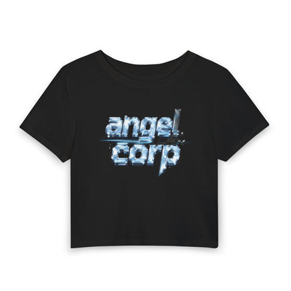angelcorp Ice Chrome Baby Tee - Y2K Graphic Fitted Top