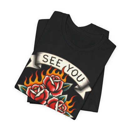 SEE YOU IN HELL Tee - Y2K Graphic Classic Cotton Top