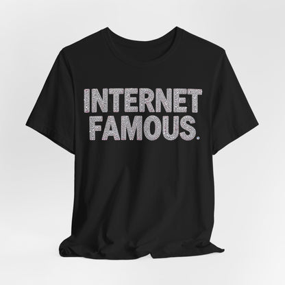 INTERNET FAMOUS Rhinestone Tee - Y2K Graphic Classic Cotton Top