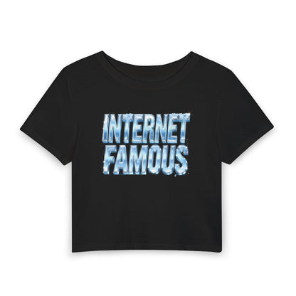 INTERNET FAMOUS Ice Chrome Baby Tee - Y2K Graphic Fitted Top