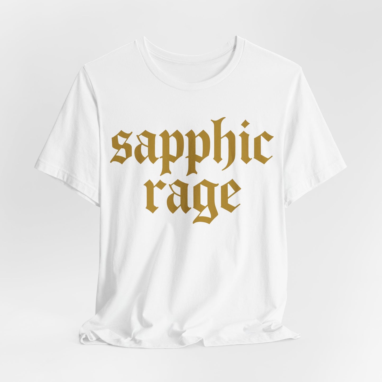 sapphic rage Gothic Blackletter Tee - Y2K Graphic Classic Cotton Top