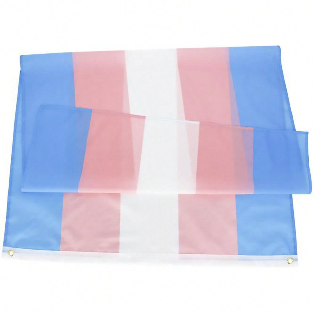 Trans pride flag close up