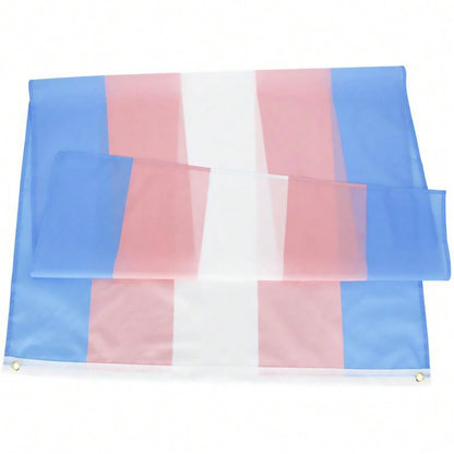 Trans pride flag close up