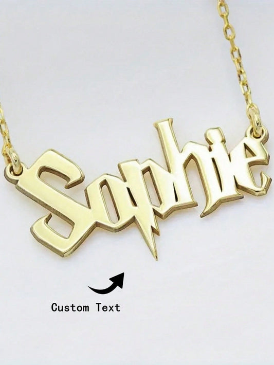 Custom gothic name necklace hero