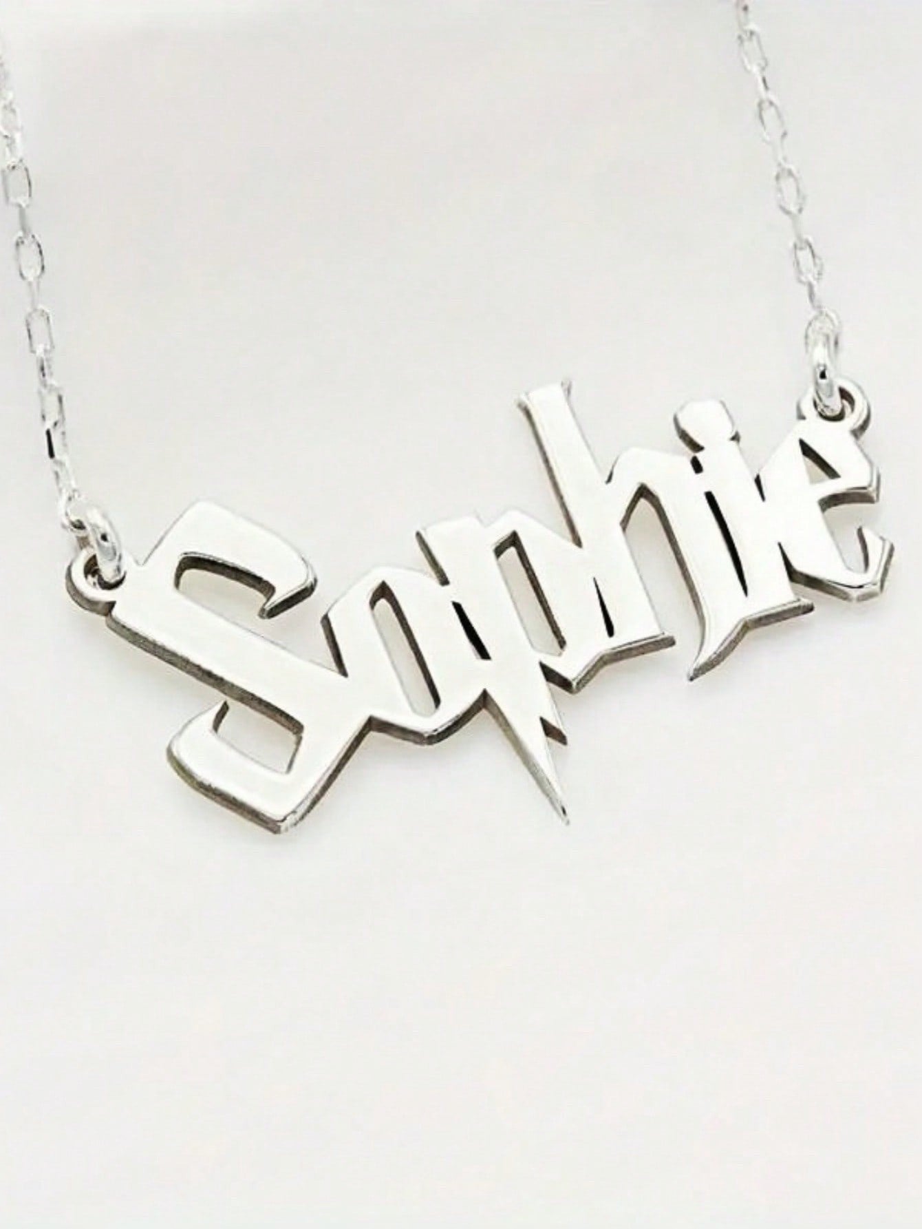 Personalized name necklace worn