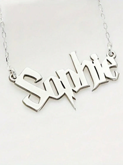 Personalized name necklace worn
