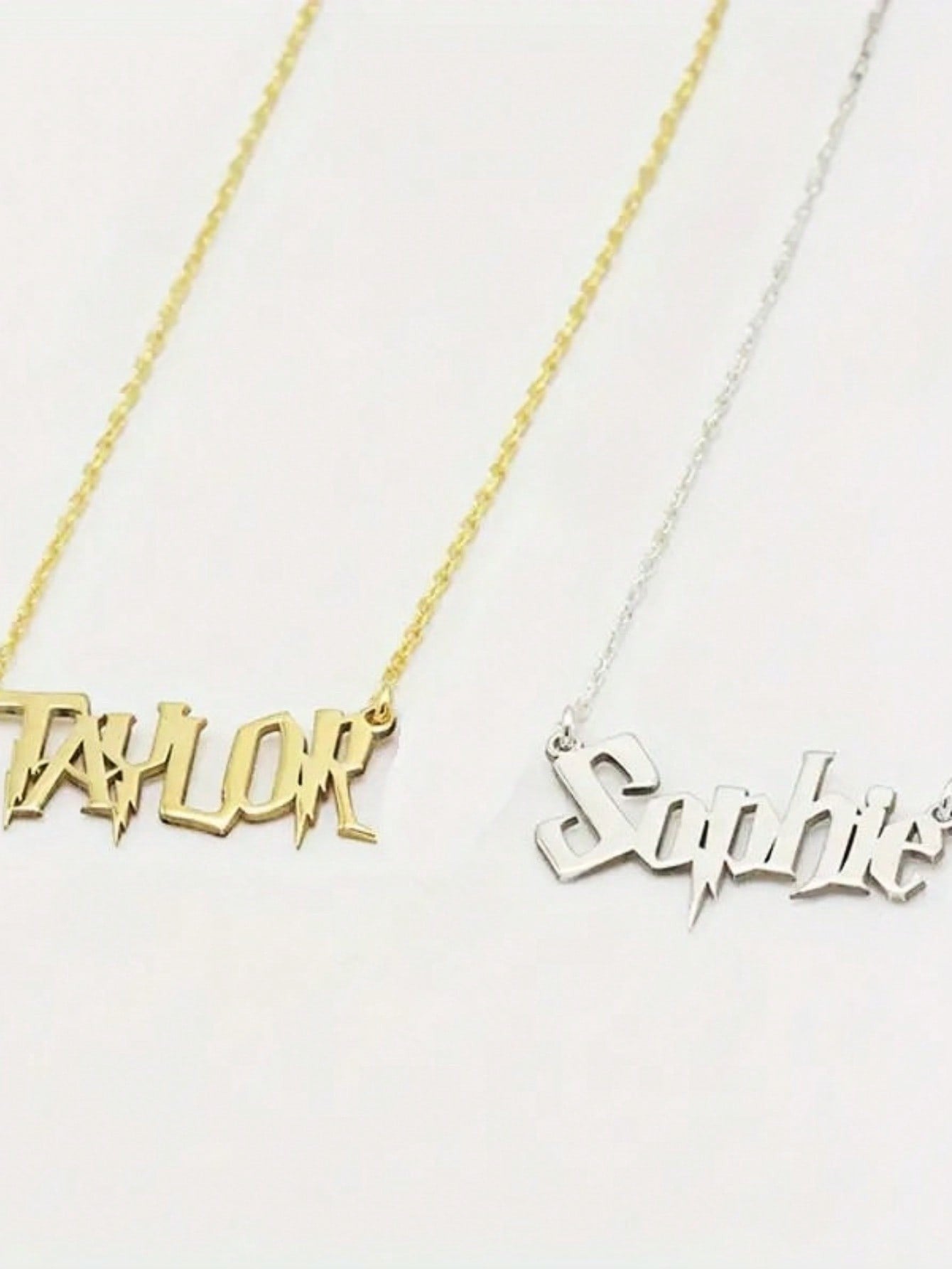 Custom name necklace close up