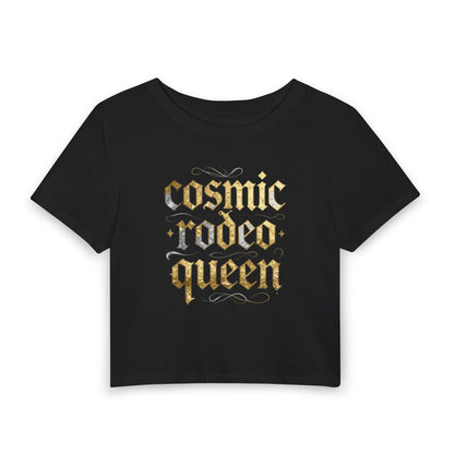 cosmic rodeo queen Baby Tee - Y2K Graphic Fitted Top