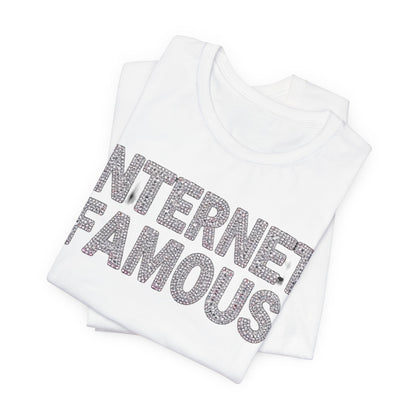 INTERNET FAMOUS Rhinestone Tee - Y2K Graphic Classic Cotton Top