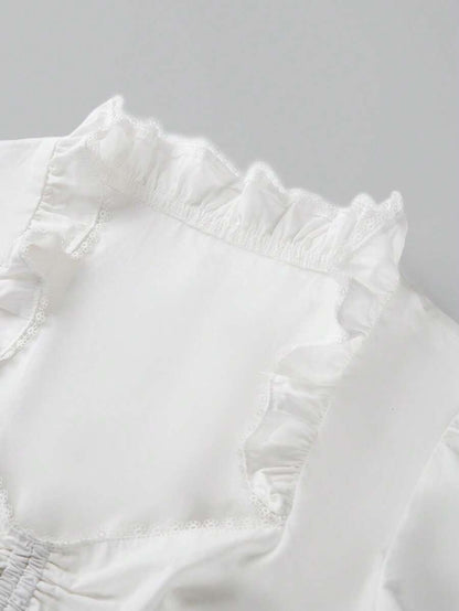 Lace ruffle collar close-up